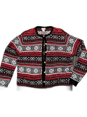 A-Classic Elements Vintage Fair Isle Knit Button Cardigan Red XL (18)